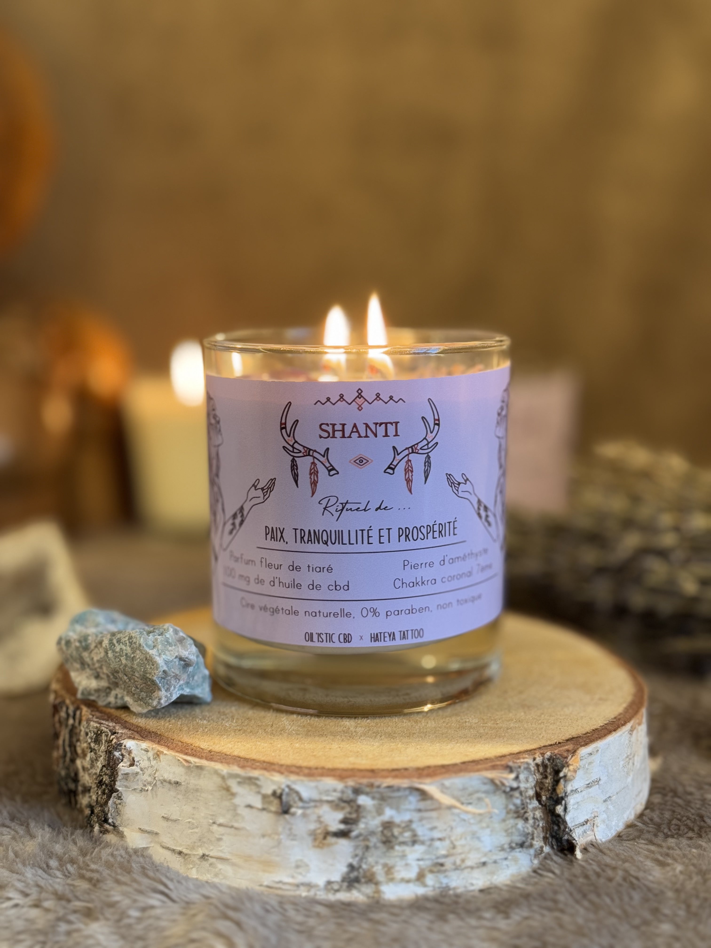 Bougie Parfumée SHANTI | Rituel de Paix & Prospérité