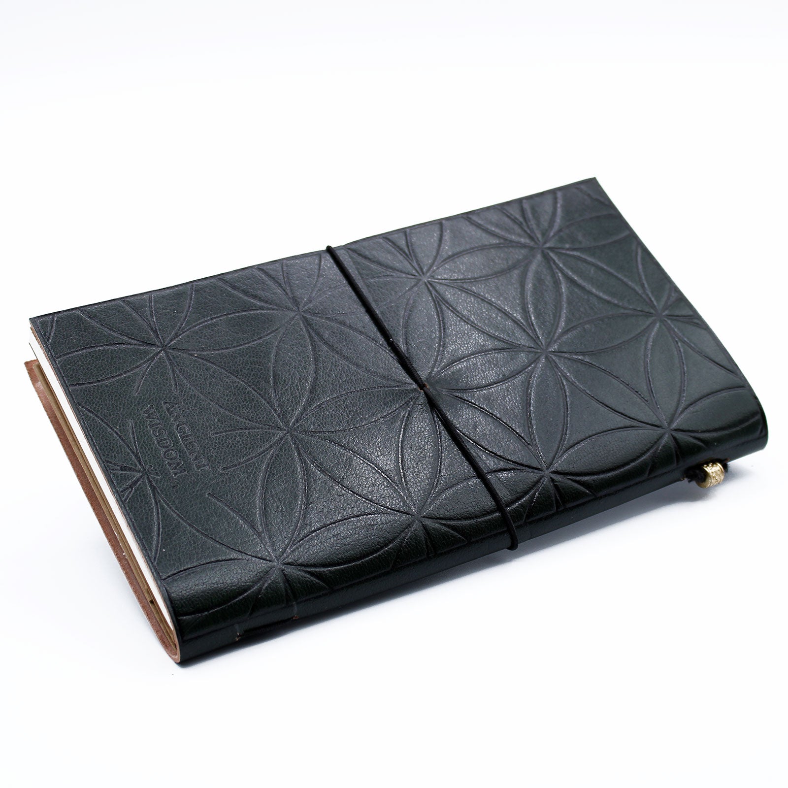 Carnet en Cuir en papier recyclé - Fleur de Vie