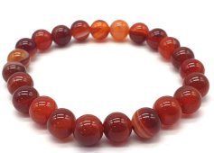 Bracelet Cornaline Rubanée - 8mm