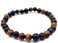 Bracelet 3 Yeux Tigre Taureau Faucon - 6mm