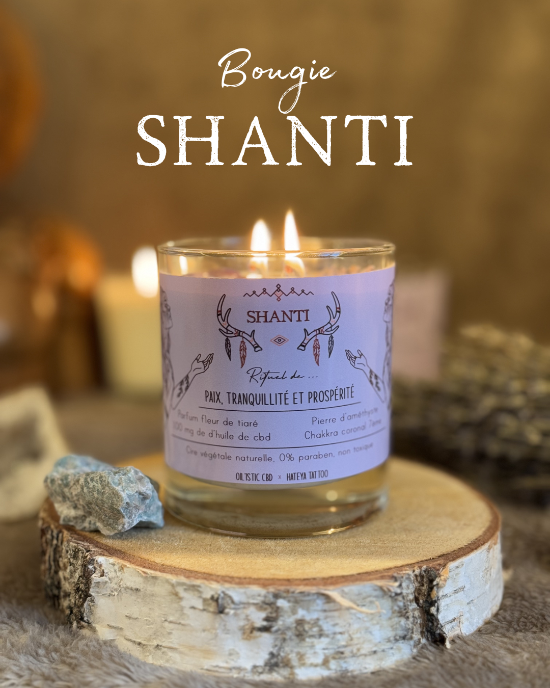 Bougie Parfumée SHANTI | Rituel de Paix & Prospérité