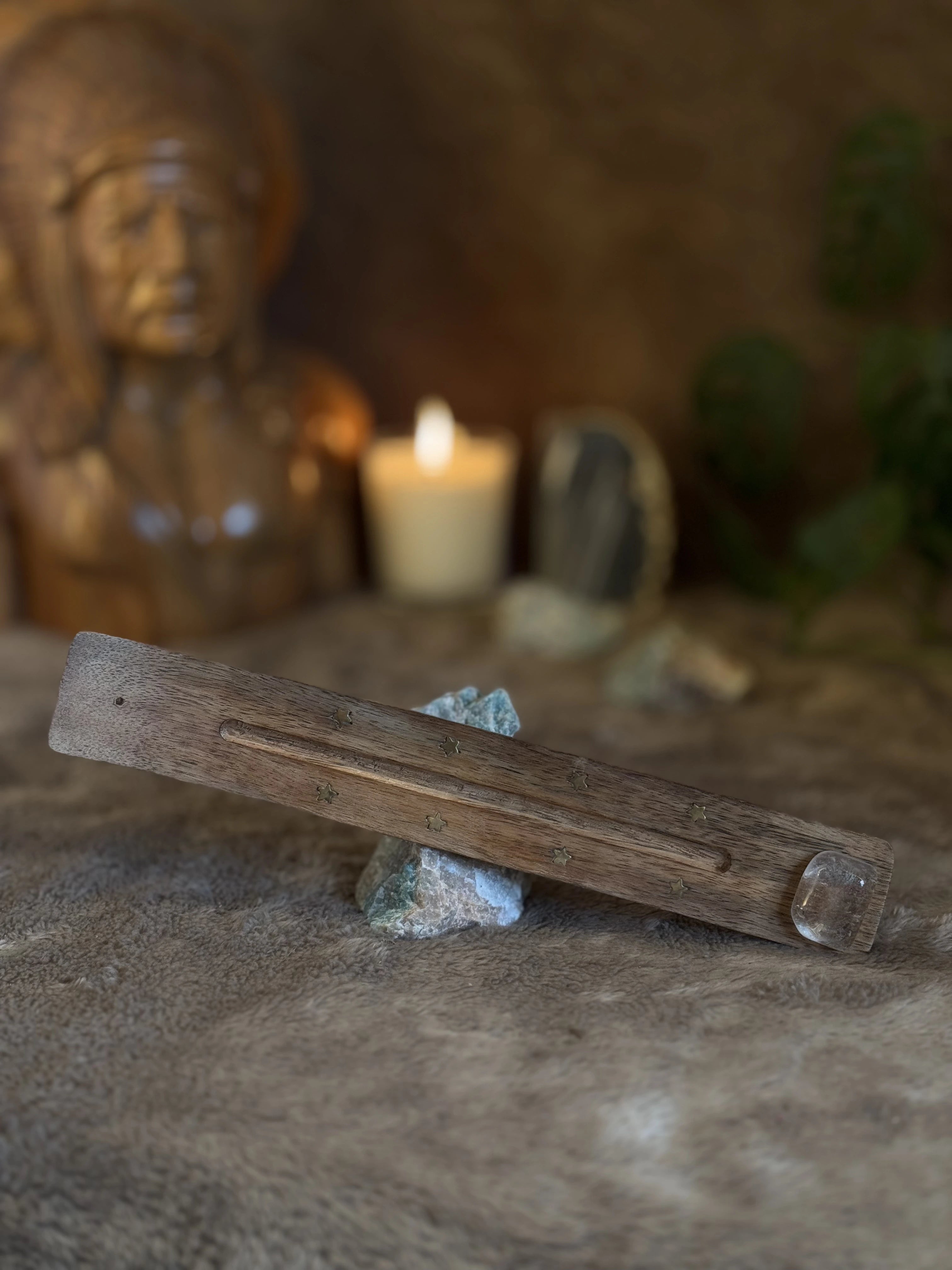 Porte encens bois & pierre