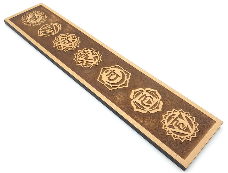 Plaque Bois 7 Chakras en Bois